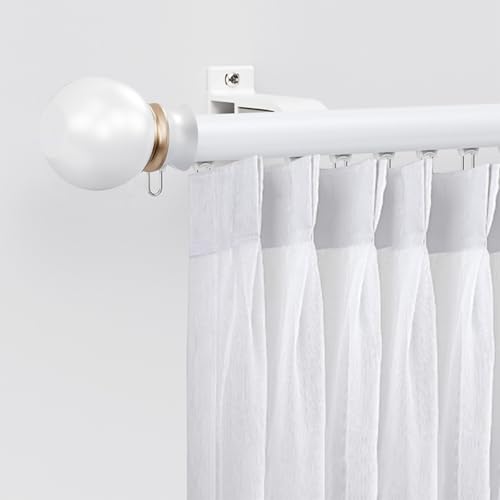 Sliding Curtain Rail System Aluminum Alloy Silent Curtains Track Side Mounted Room Divider Curtain Rod for Bedroom Living Room Kitchen Bathroom(White,160 cm//5.2')