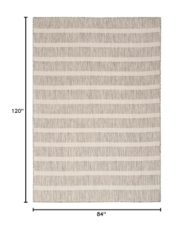 Nourison Home Positano 7' x 10' Fabric Grey Ivory Area Rug