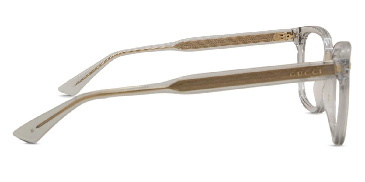 Gucci Rectangular Eyeglasses GG0184O 005 Transparent Gray 50mm 0184