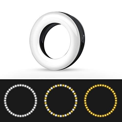 XINBAOHONG Selfie Ring Light Rechargeable Portable Clip-on Selfie Fill Light with 40 LED for Smart Phone Photography, Camera Video, Girl