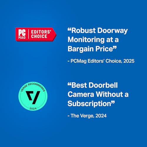 Tapo by TP-Link Smart Video Doorbell Camera with Chime, Battery or Wired, 2K QHD Color Night Vison, No Monthly Fee, 180° Ultra-Wide Head-to-Toe View, Ring Call, Free AI Detection, Local Storage (D225)