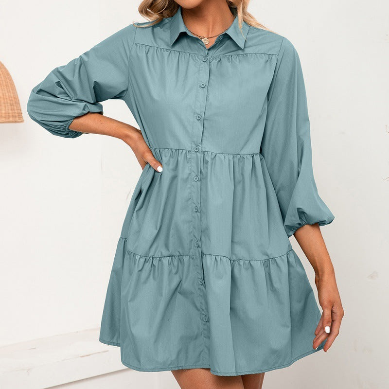 Loose Casual Single-breasted Mid-length Shirt