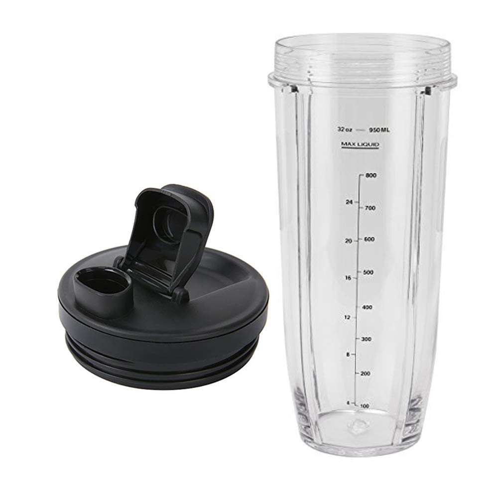 JOYSTAR 32oz Cup with Spout Lid for Nutri Ninja Blender, 946ml, Bright