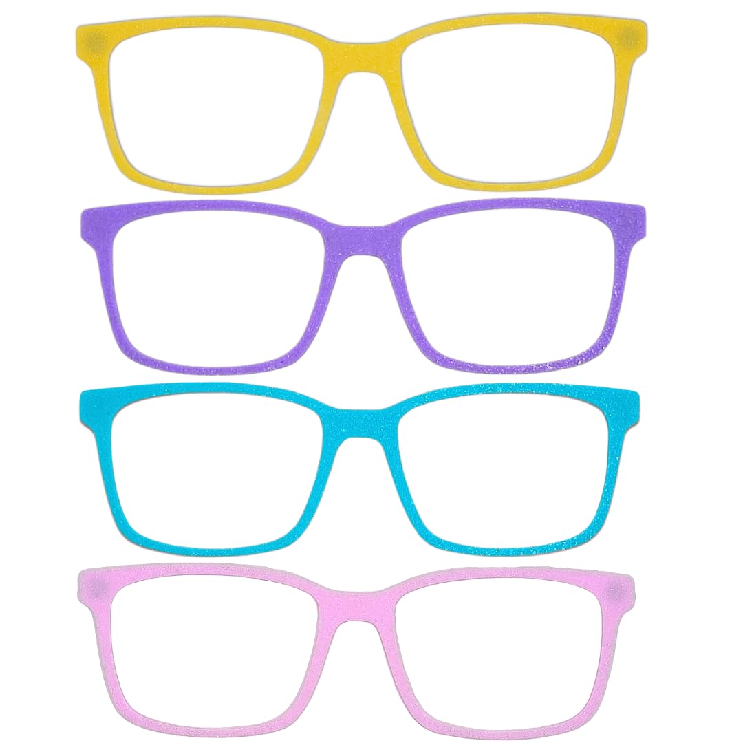 Magnetic Eyeglass Frame Toppers, Square Style compatible with Kirby, pebble texture (pastel (pink, sunshine yellow, sky blue, lavender))