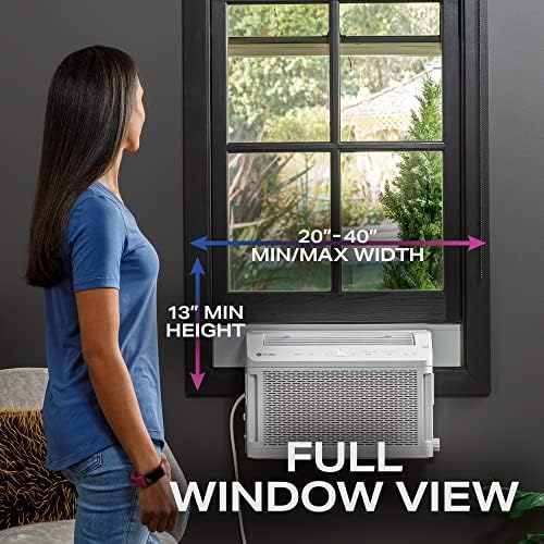 Profile PHNT12CC Clearview Air Conditioner 12,000, Inverter Technology, Ultra Quiet, Medium Rooms up to 550 Sq. FT, Full Window View with Easy Installation, Energy-Efficient Cooling, 12200 BTU, White