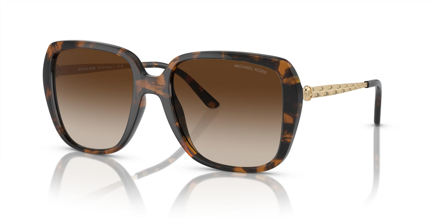 Michael Kors MK2206 Albany Sunglasses, Dark Tortoise/Brown Gradient, 55 mm