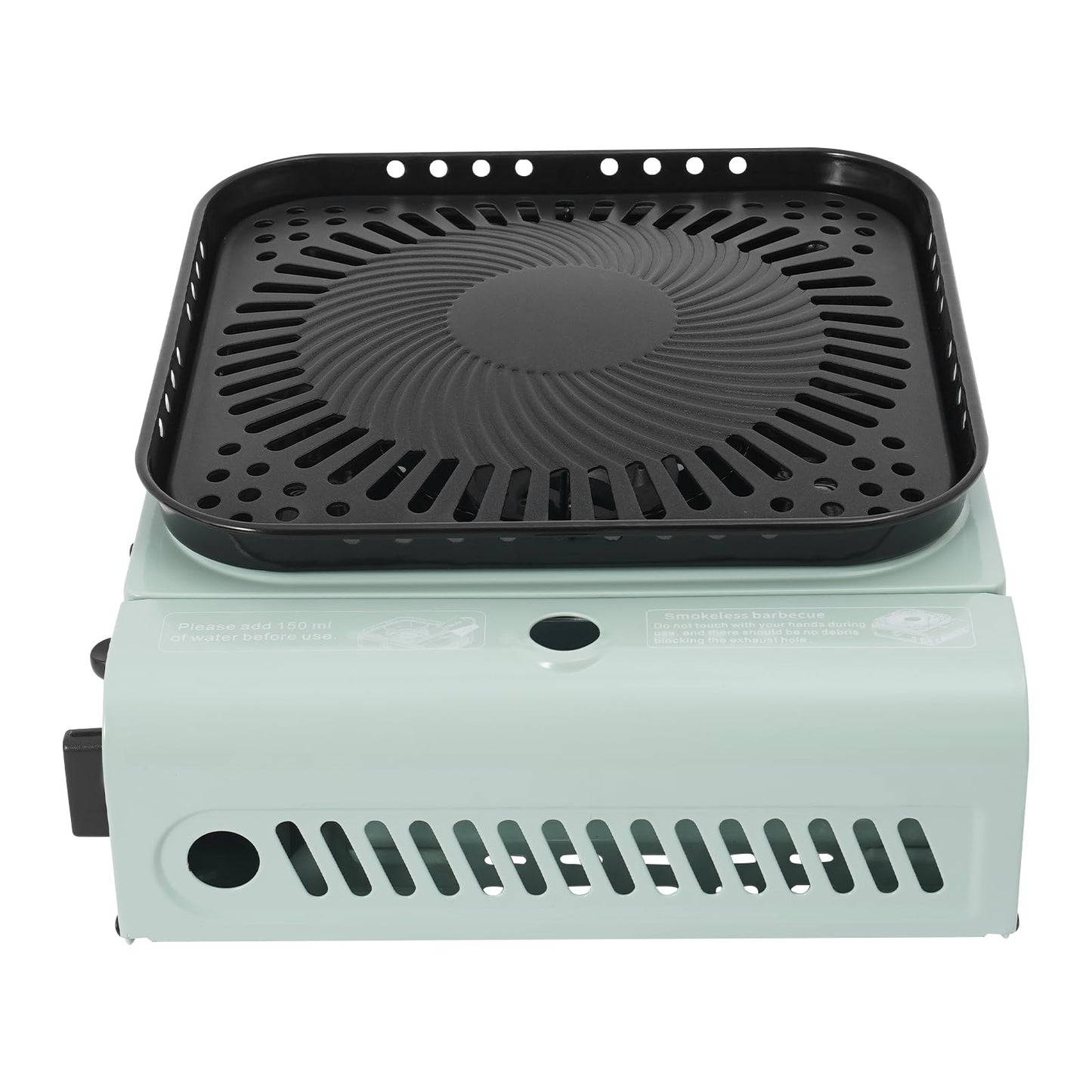 Mejuv Portable Camping Stove, Single Propane Burner with Large Grill Tray for Outdoor Camping, BBQ, Turkey Fry, Patio Patry (Green)