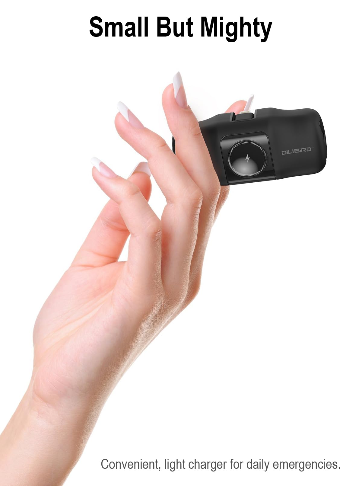 DILIBIRD Travel Essentials Small Portable Charger for iPhone 15 pro 5000mAh, Ultra-Compact Charging Battery Compatible with Apple Watch, iPhone 14/14 Pro/Plus/Pro Max,15&13 (Black)