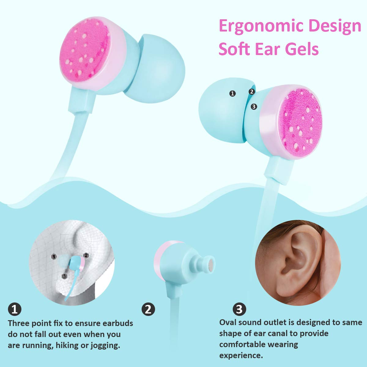 QearFun Donut Earbuds for Kids, Cute Earbud & in-Ear Headphones Wired Gift for School Girls and Boys with Microphone and Lovely Earphones Storage Case