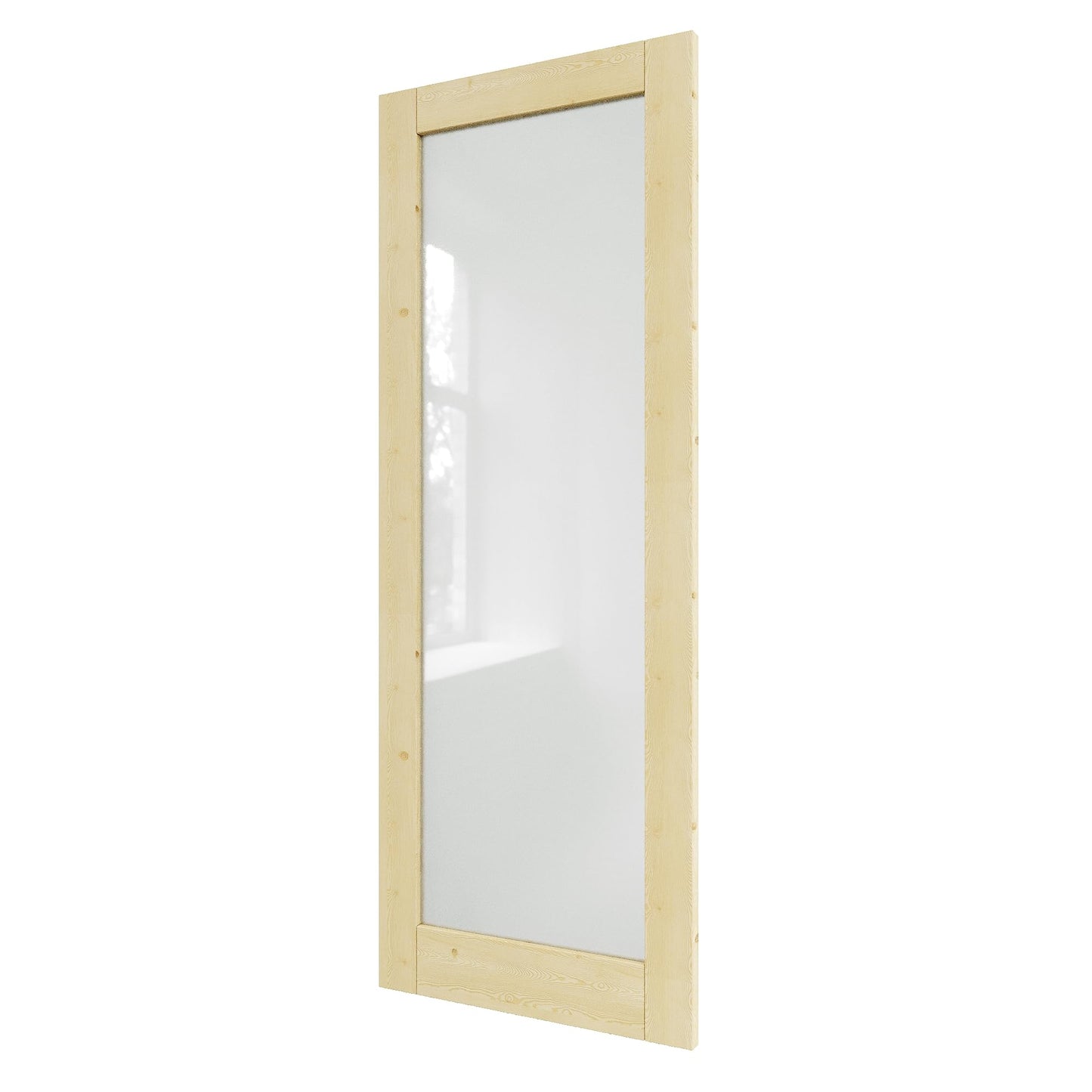 28" x 80" Pine Wood Slab Door, Frosted Glass Interior Doors, Single Room Door for Closet & Bedroom, Farmhouse Style as Prehung, Pocket, Bifold, Barn Doors, Easy DIY Stain, Shaker w/o Hardware