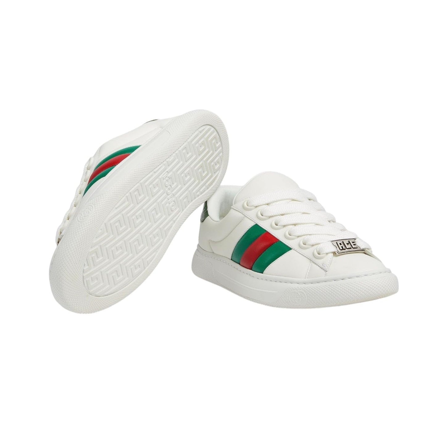 Gucci Ace Sneaker with Web, White (White, US Footwear Size System, Adult, Men, Numeric, Medium, 9.5)