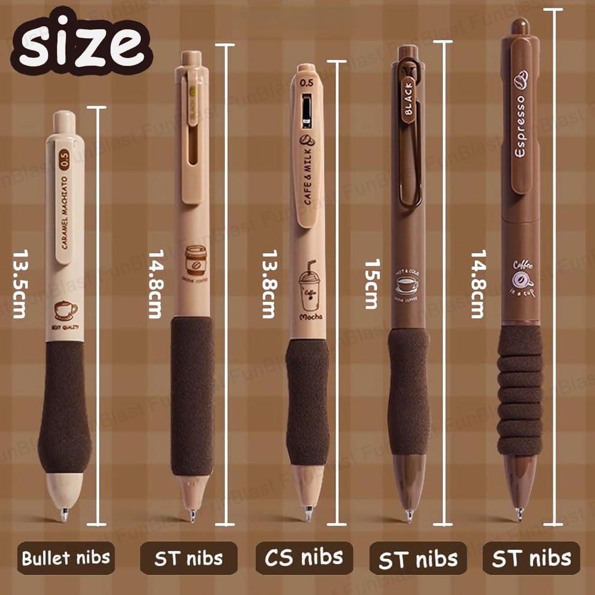 Gel Pens with Soft Grip, 5 Pack, Blue Ink, School and Office Supplies