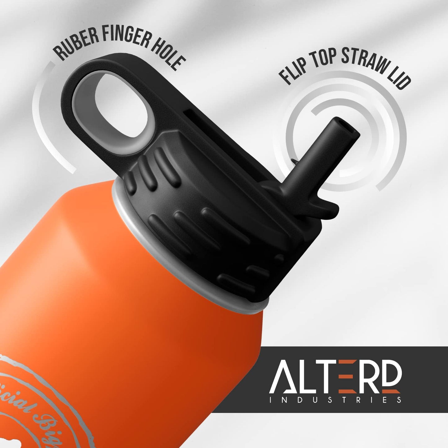 Alterd Industries Volleyball Coach Gift - insulated tumbler with lid, travel coffee mug, personalized stainless steel cups, 20 oz tumbler, girl sports coaches, (32oz Water Bottle, Black)