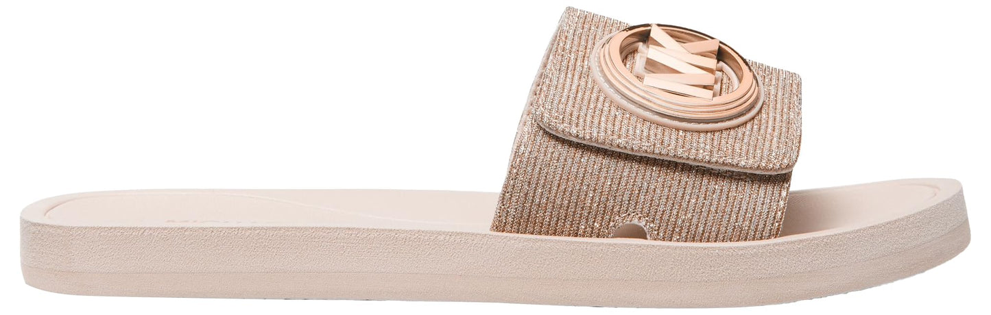 Michael Kors Women's MK Charm Slide, Rose Gold, 7