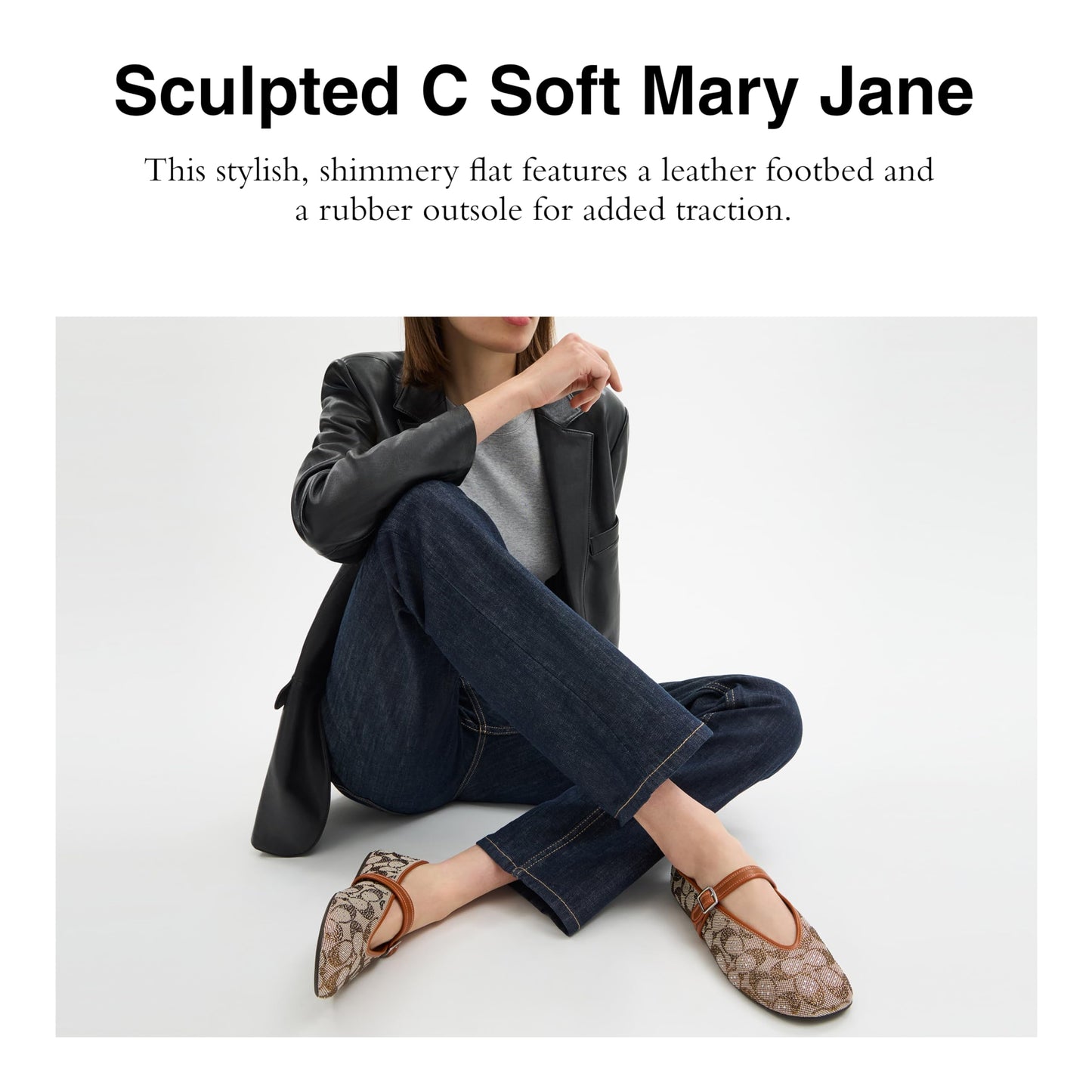 Coach Women's Sculpted C Soft Mary Jane Flat, Burnished Amber, 8