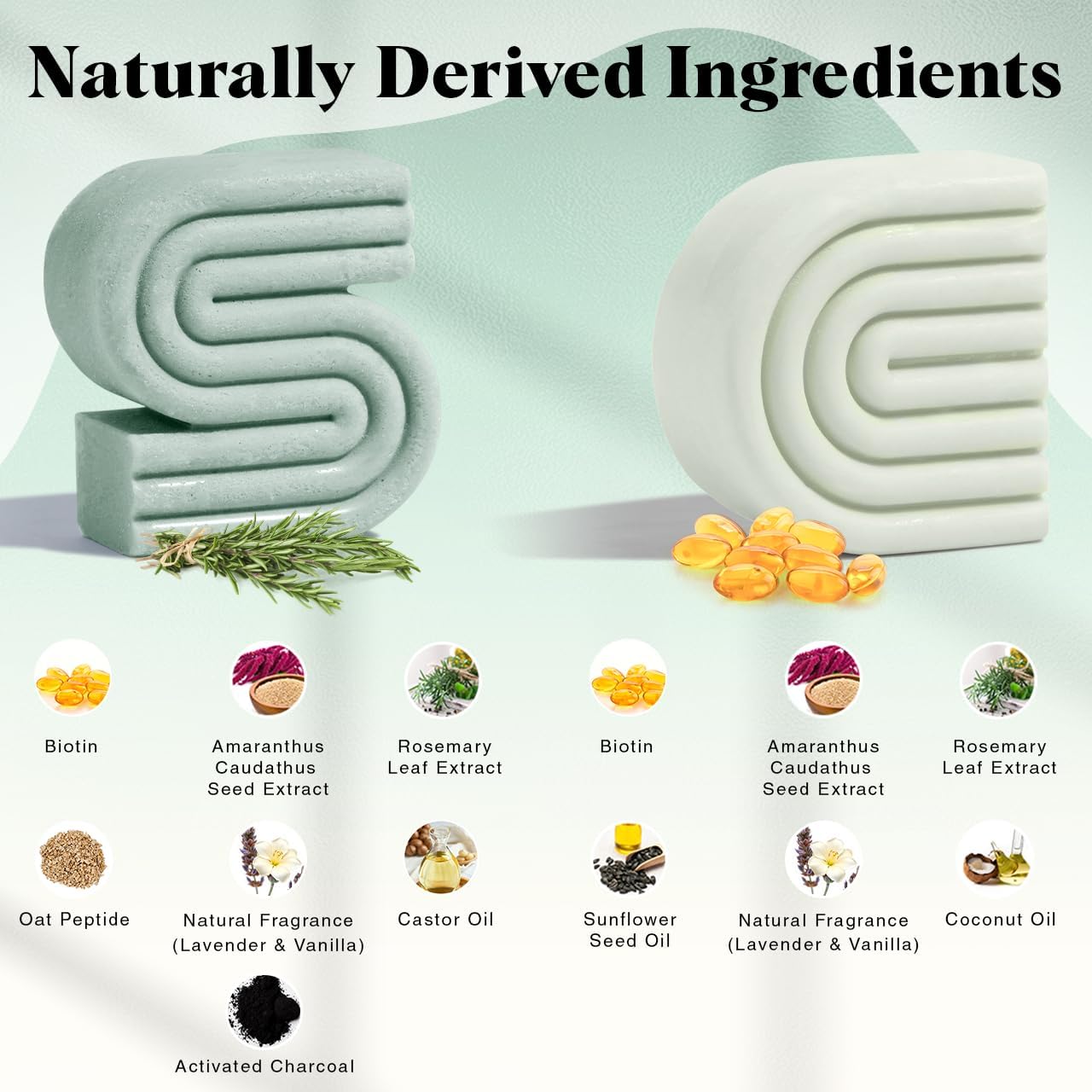 Kitsch Rosemary & Biotin Shampoo and Conditioner Set for Hair Growth - Strengthening, Thickening & Volumizing Shampoo and Conditioner Bar - Paraben, Sulfate & Silicone Free - Made in USA - 2 pack