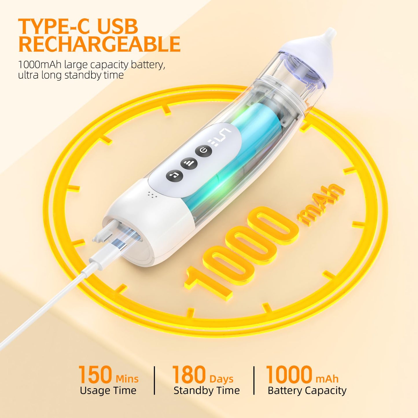 pudult Nasal Aspirator for Baby 5 Suction Levels Rechargeale Nose Sucker, Music and Light Silicone Nose Suction Battery Powered, Best Baby Girls Boy Adult Pets Essentials