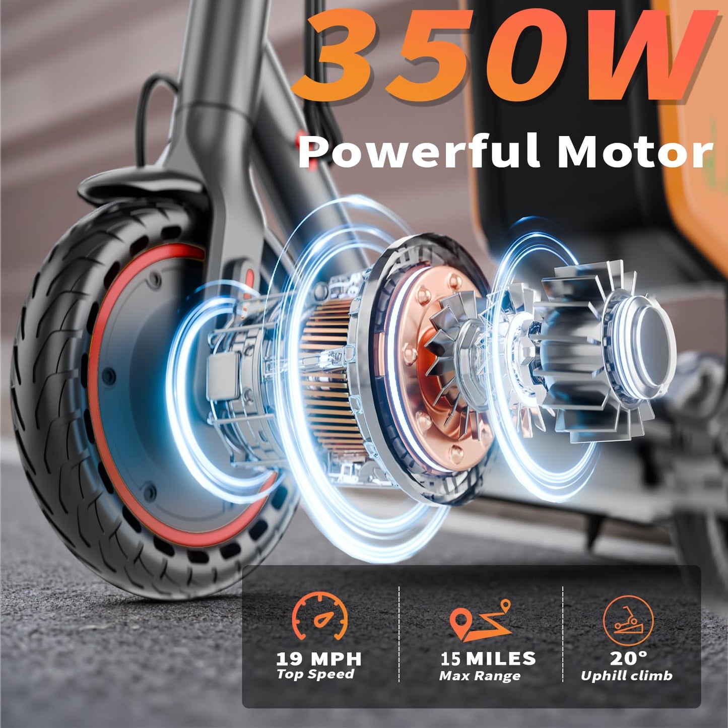 Qlaway Electric Scooter with Seat - 8.5" Solid Tire, Powerful 350W Motor, Top Speed 19 MPH, Max 16 Miles Ranges, Load 264LBS, Aluminum Alloy Frame Foldable Commuting Escooter for Adults & Teens