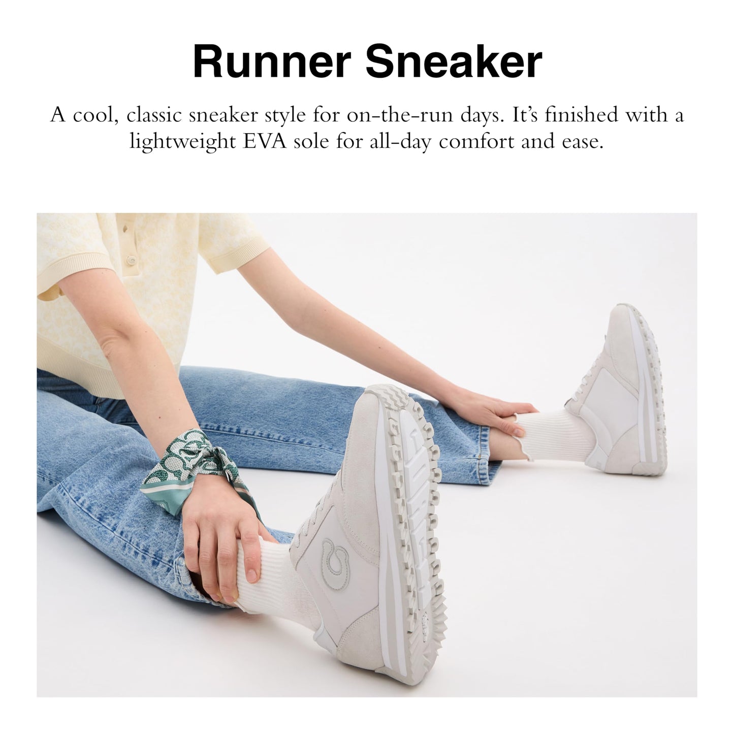 Coach Women's Runner Sneaker, Optic White, 5