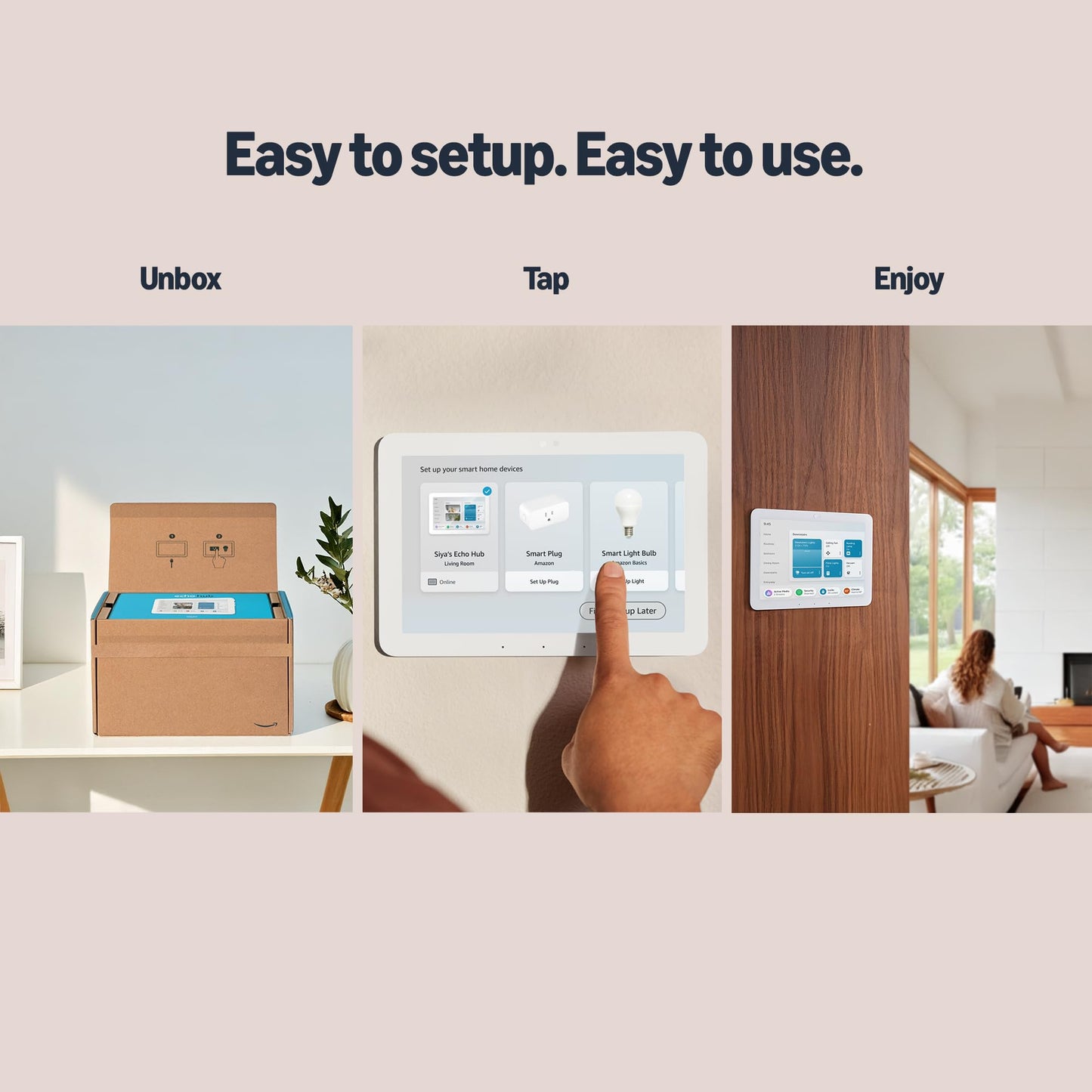 Smart Home Starter Kit with Alexa | Includes Echo Hub, Amazon Smart Plug and 4 Amazon Basics Smart Bulbs