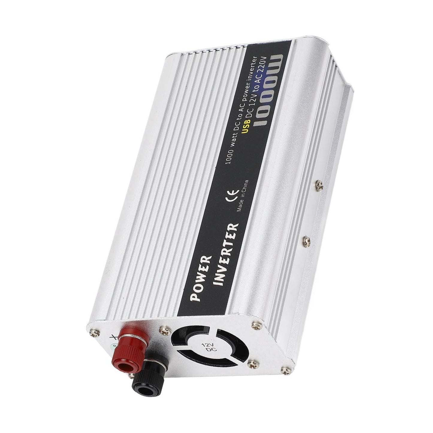 Luqeeg Car Power Inverter, 1000W USB DC 12V to AC 110V Converter, Solar Power Inverter with Fan, Pure Sine Wave, for RV, Truck, Off Grid, Home