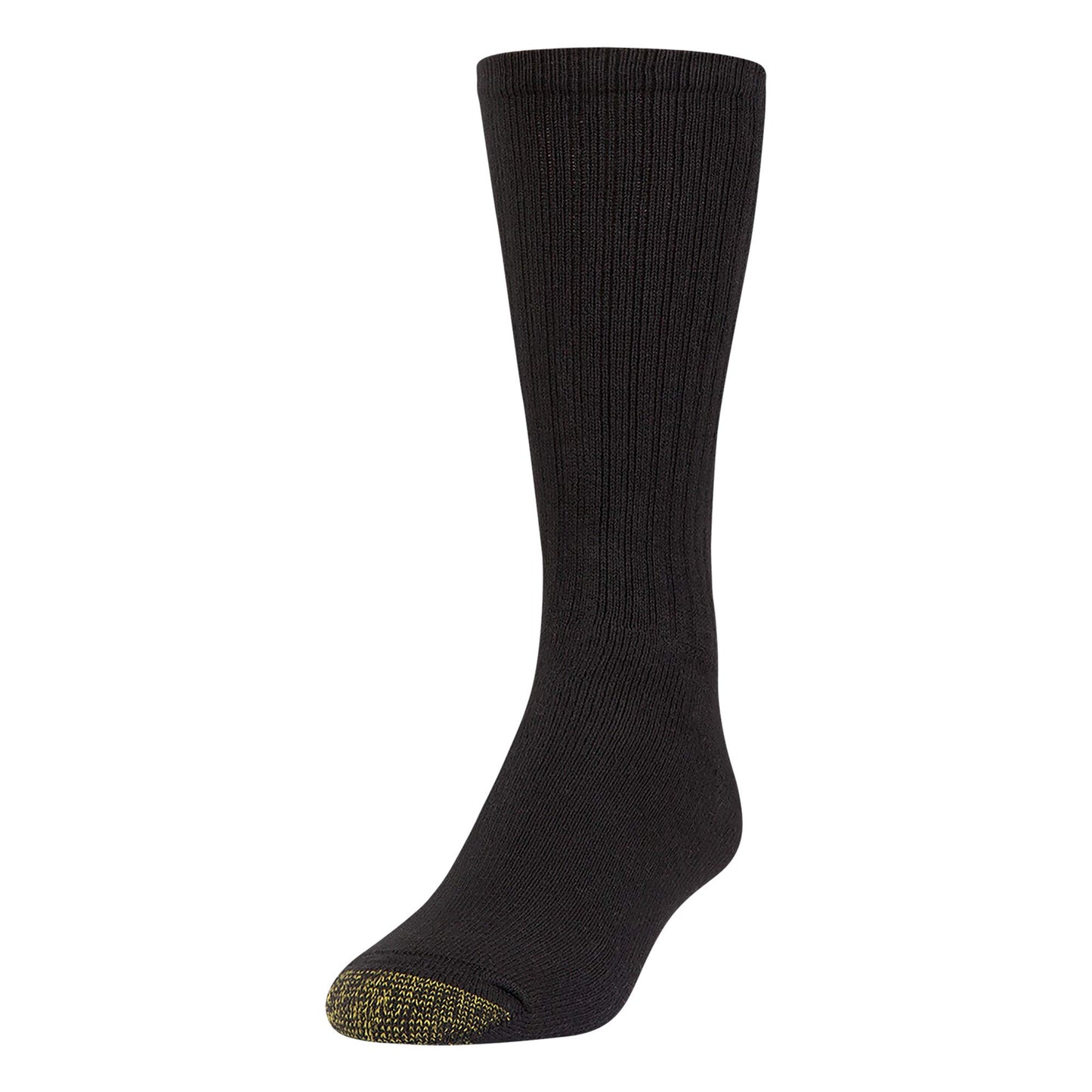 GOLDTOE Men's Harrington Crew Socks, Multipairs, Black (6-Pairs), Large