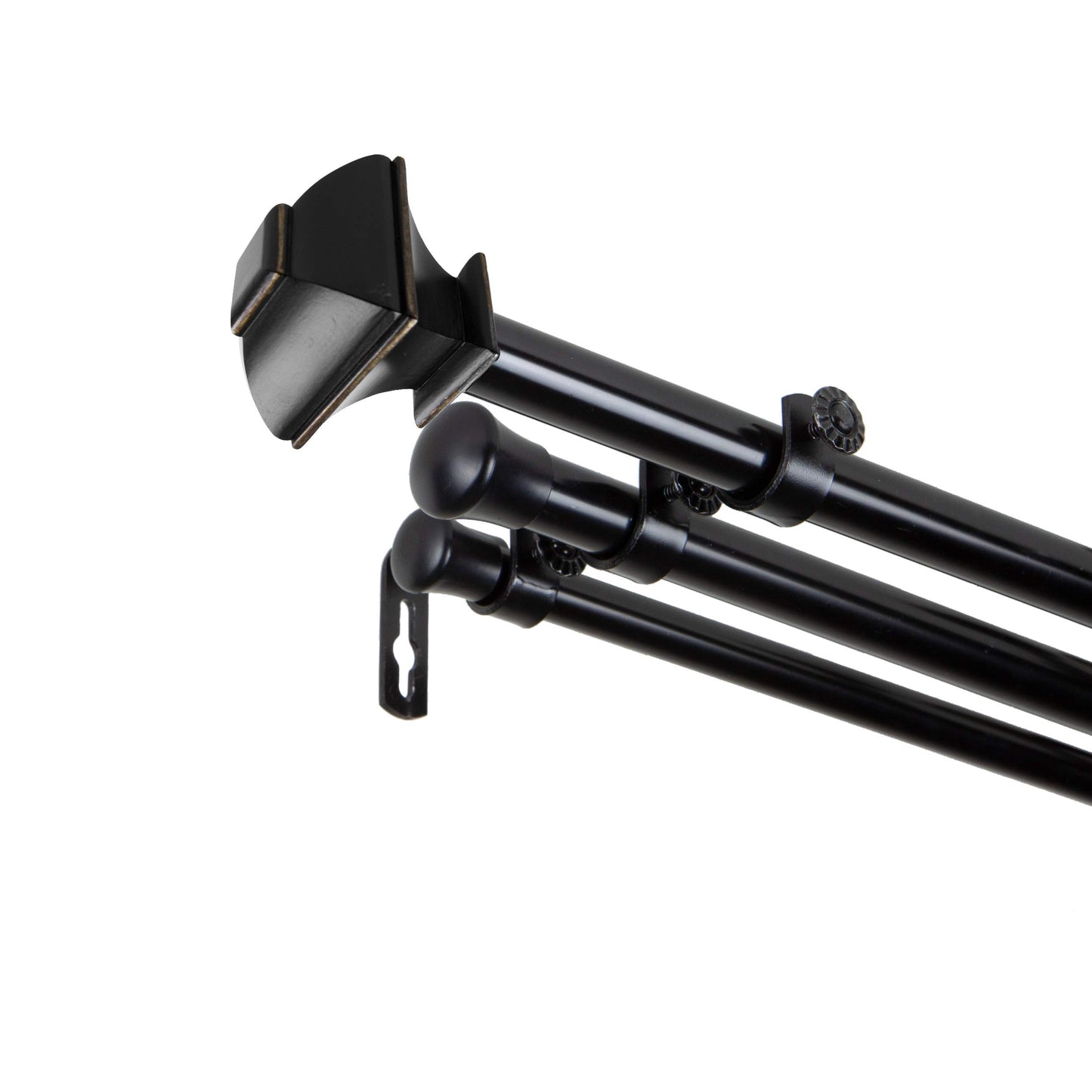 Rod Desyne Moyat 13/16" Triple Curtain Rod, 28-48 inch, Black