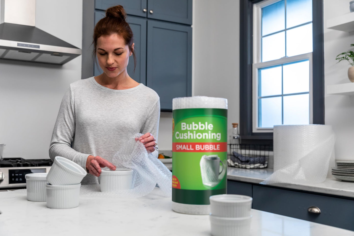 Duck Brand Small Bubble Cushioning Wrap for Moving & Shipping - 30 FT Bubble Packing Wrap for Extra Protection Packaging Boxes & Mailers - Clear Bubble Roll Moving Supplies, Perforated Every 12 IN