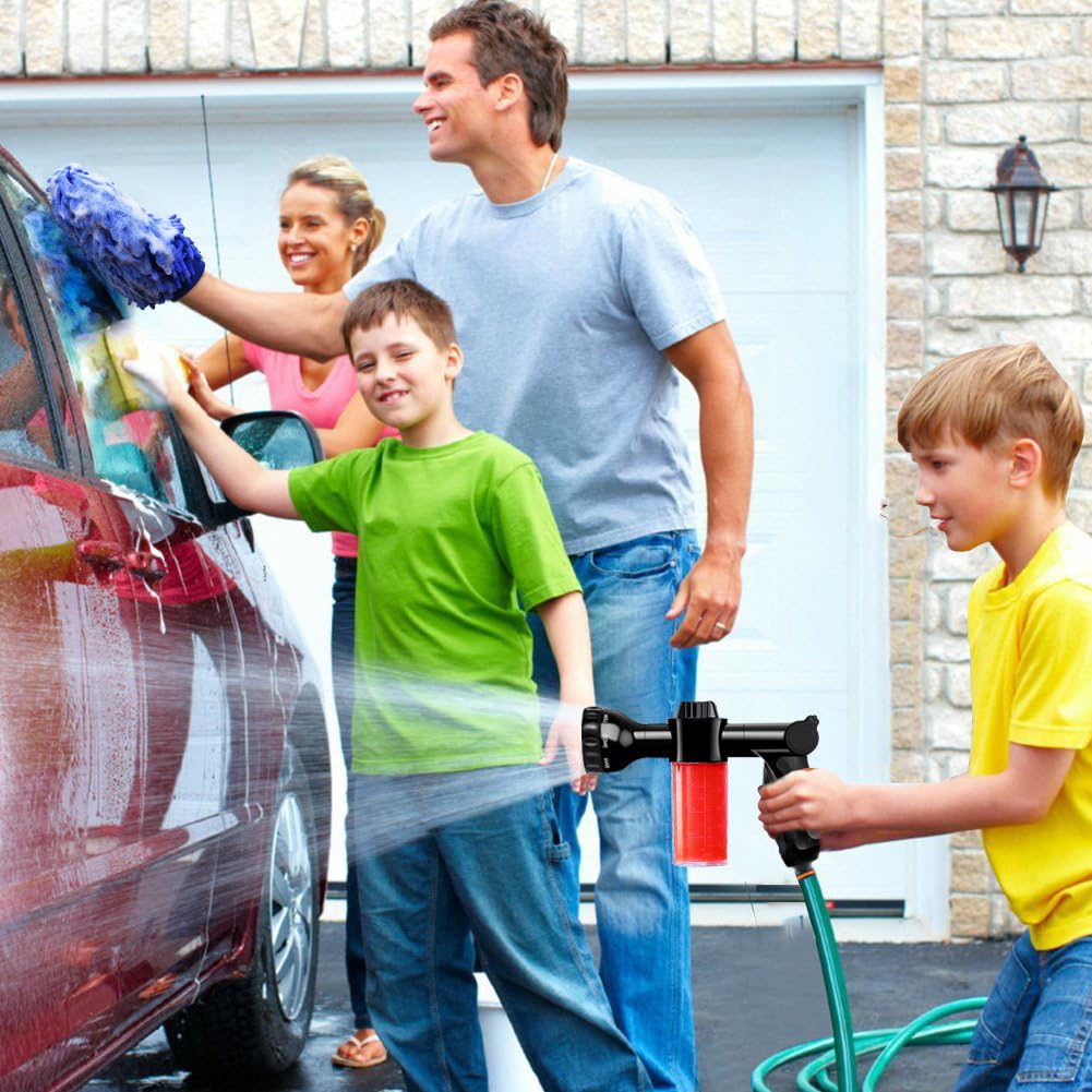 EVILTO Garden Hose Nozzle, High Pressure Hose Spray Nozzle 8 Way Spray Pattern One-Touch Sprayer for Watering Plants, Lawn, Patio, Car Wash, Cleaning,Showering Pet