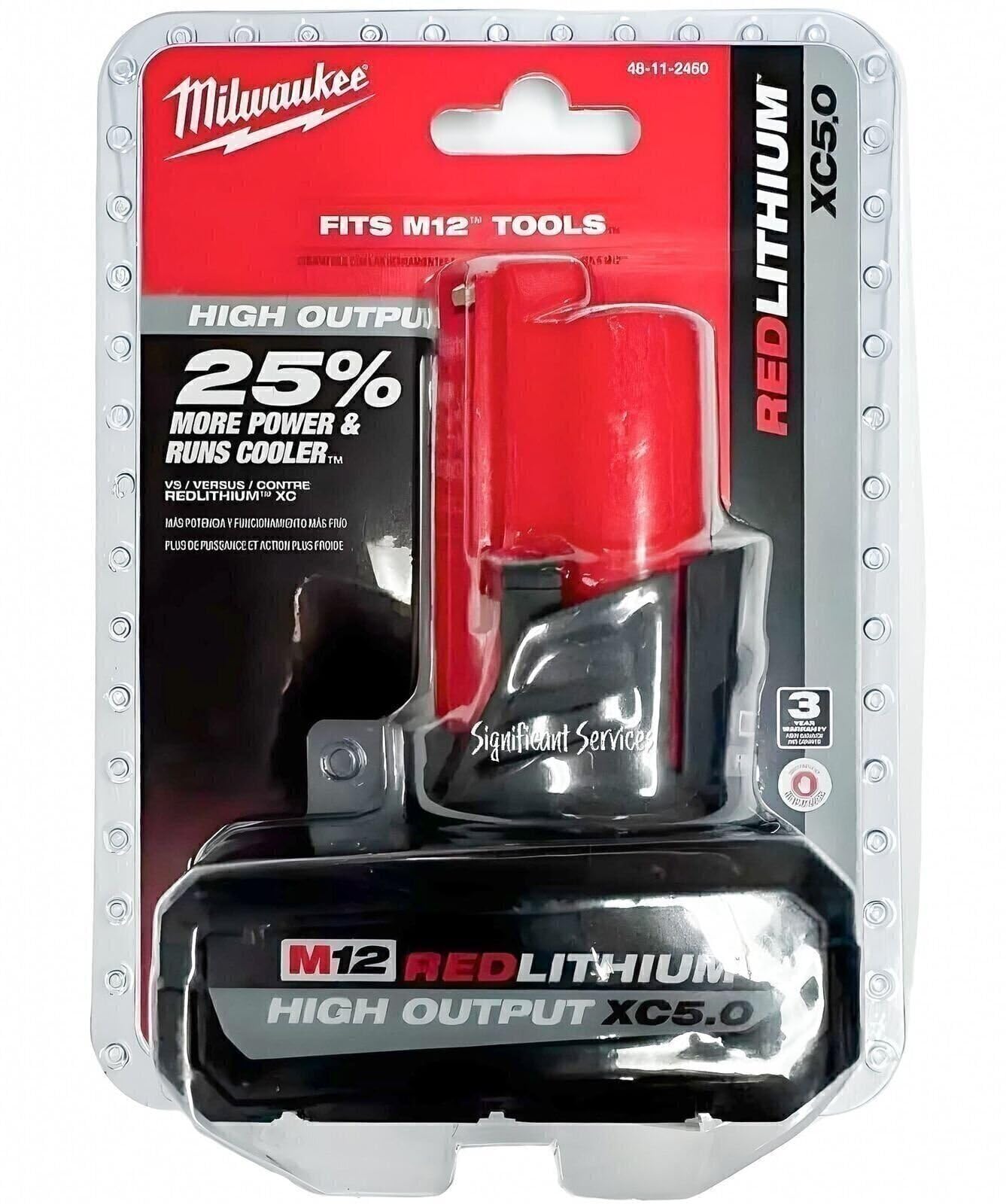 Milwaukee 48-11-2450 12V Lithium-Ion High Output 5Ah Battery Pack (G0803029)