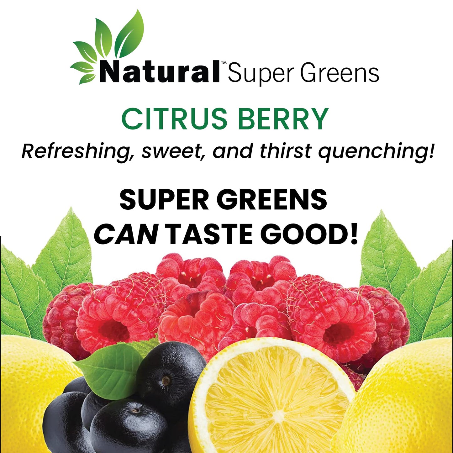 Natural Vitamins,Super Greens Powder Organic| Green Supplements| Great Tasting Fruits and Vegetables Juice & Smoothie Mix Probiotics & Digestive Enzymes& Chlorella(Citrus Berry)1 item,7.4 Ounce