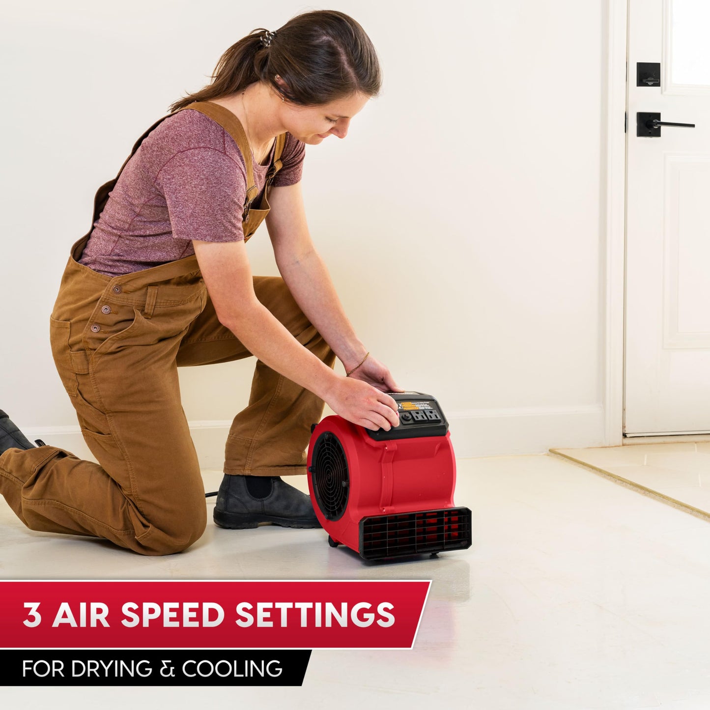 Vacmaster 3 Speed Floor Fan 156W 550CFM Air Mover Utility Blower Fan – AM201 1101