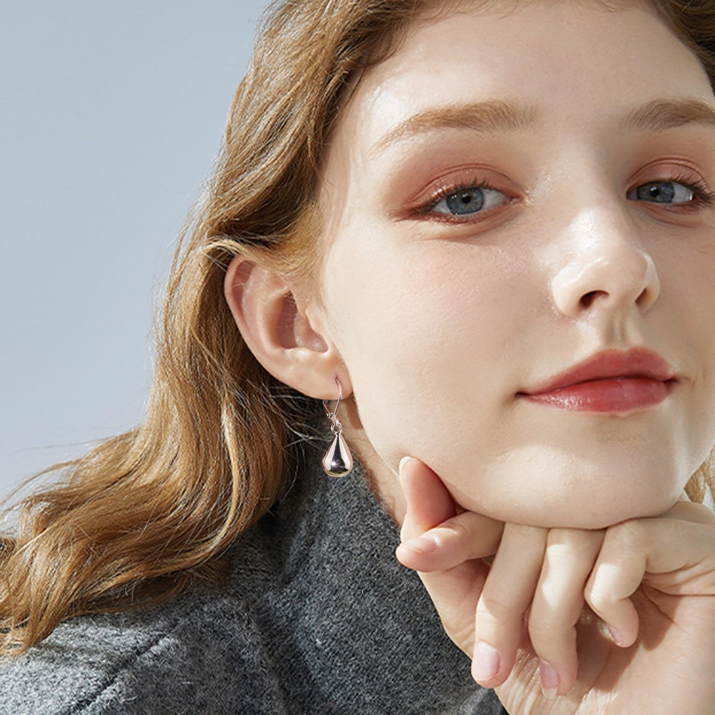 Sterling Silver Teardrop Earrings for Women Girls Silver Drop Leverback Dangle Earrings for Girls Hypoallergenic Leverback Drop Silver Earring