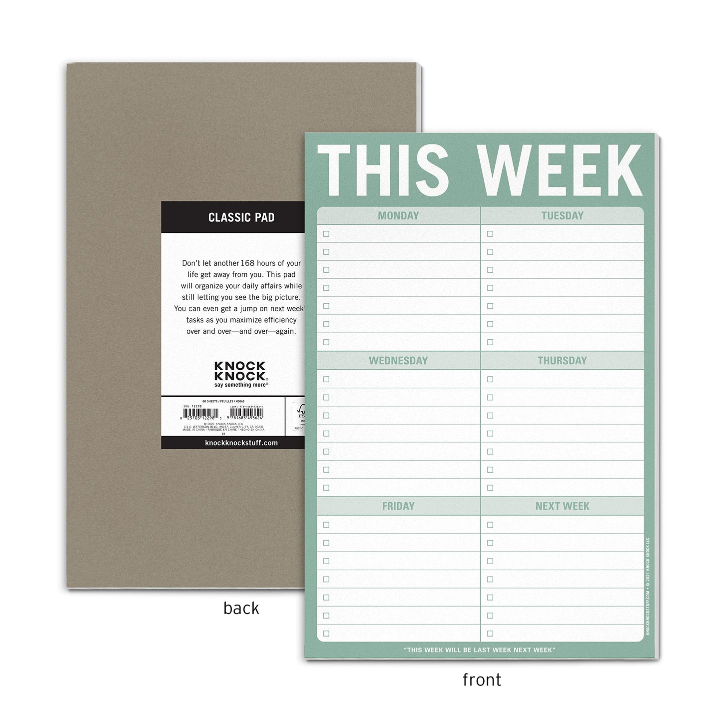 Knock Knock This Week Pad (Sage Green) (Knock Knock Pads)
