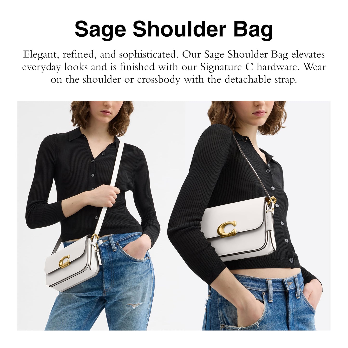 Coach Sage Shoulder Bag, B4/Chalk