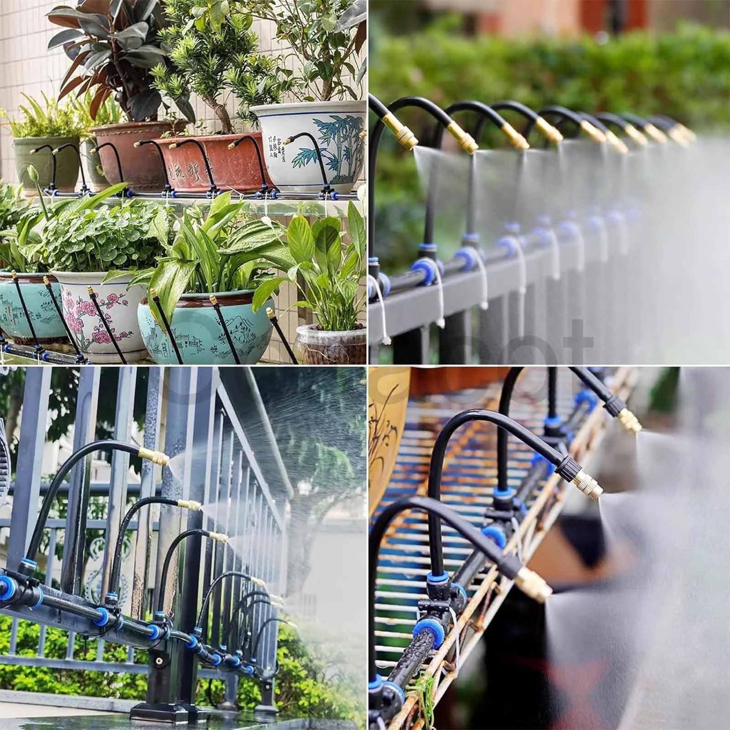 360° Curved Garden Automatic Irrigation System, Garden Automatic Watering Drip Irrigation System Kit, Adjustable Bendable Sprinkler System for Yard, Greenhouse, Lawn (32.9Ft Hose + 10 Nozzles)