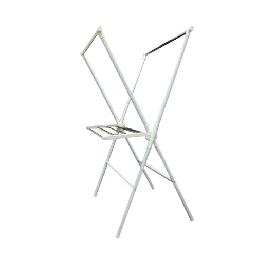 Tkuqcihr 51" Tall Adjustable Folding Laundry Drying Rack - Space-Saving White Clothes Drying Stand
