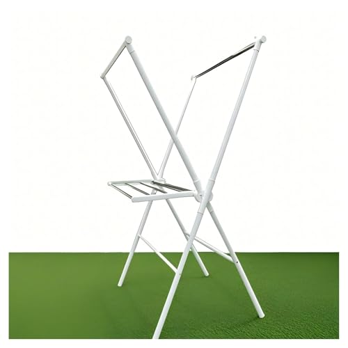 Tkuqcihr 51" Tall Adjustable Folding Laundry Drying Rack - Space-Saving White Clothes Drying Stand