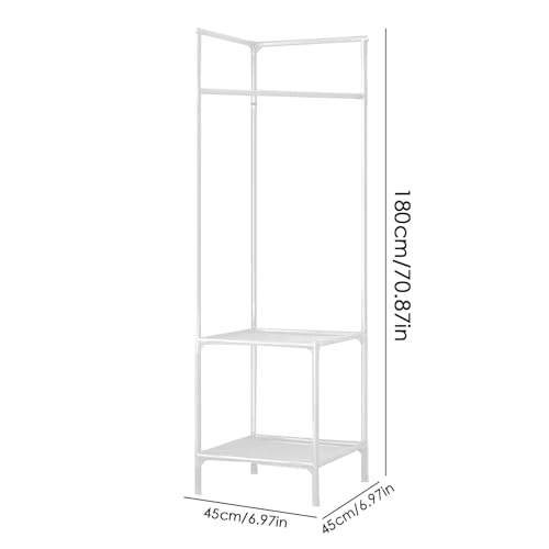 Clothes Rack Stand Set - Floor Standing Clothes Rack Stand | Household, Standing, Floor Metal, Space-Saving Garment Shelf For, Hall, Laundry Room