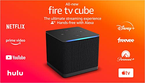 Amazon Fire TV Cube (newest model) with AI-powered Fire TV Search, Hands-free streaming device with Alexa, Wi-Fi 6E, 4K Ultra HD
