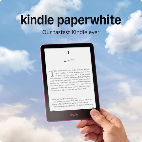 Amazon Kindle Paperwhite 16GB (newest model) – Our fastest Kindle ever, with new 7" glare-free display and weeks of battery life – Raspberry