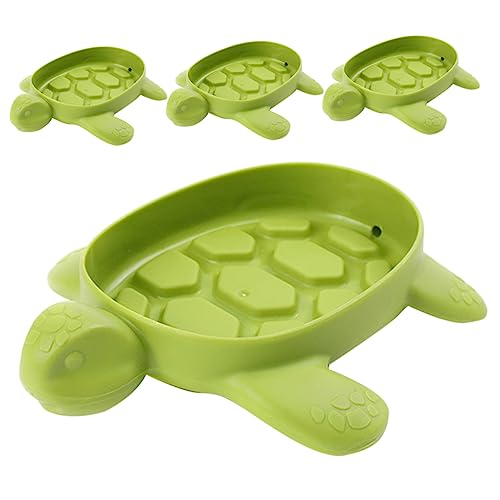 Cabilock 4pcs Turtle Soap Holder Self-draining Soap Dishes Modern Bathroom Supply Material