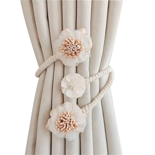 Flexible Artificial Flower Curtain Holdback Tie Not Tool Required for Easy Use Floral Window Drapery Tieback Buckle Clip