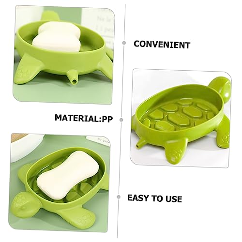 Cabilock 4pcs Turtle Soap Holder Self-draining Soap Dishes Modern Bathroom Supply Material