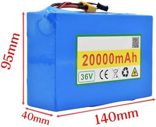 MGBIDMI 36V 20Ah Electric Bicycle Battery for 250W 500W Electric Bicycle Scooter Motor,Electric Bicycle Lithium-Ion Battery,Electric Bicycle Battery Pack with Charger T+DC