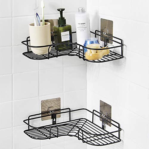 VDHJA� Multipurpose Bathroom Shelf Wall Holder Storage Rack Corner Shelf Storage Box Strong Suction Cup Shower Rack Self