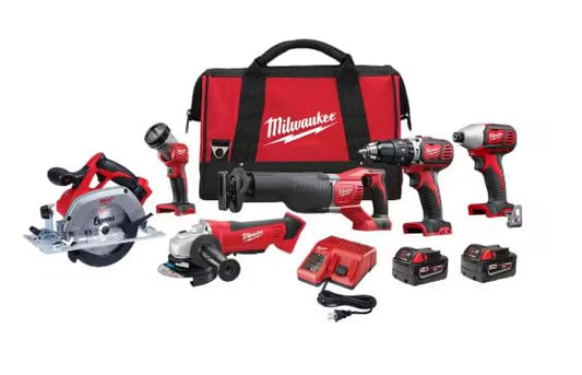 Milwaukee M18 Cordless LITHIUM-ION 6-Tool Combo Kit (2696-26)