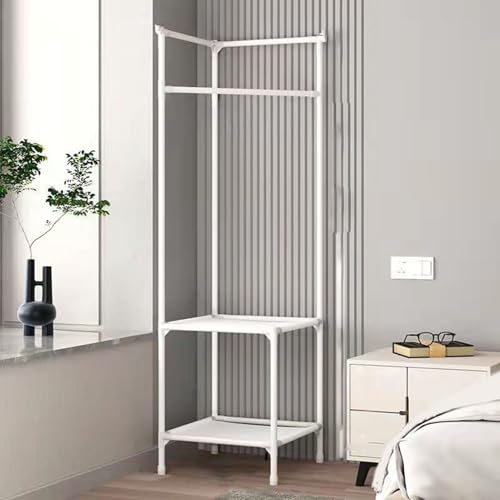 Clothes Rack Stand Set - Floor Standing Clothes Rack Stand | Household, Standing, Floor Metal, Space-Saving Garment Shelf For, Hall, Laundry Room