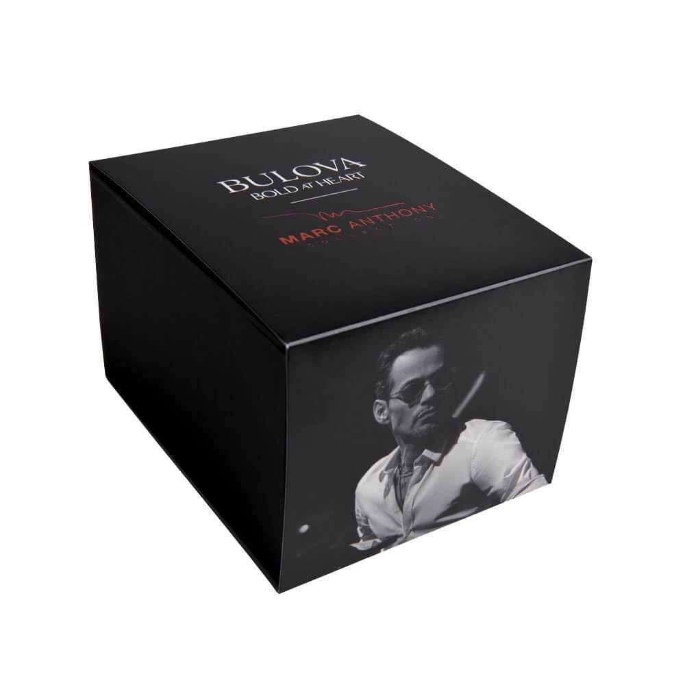 Bulova Marc Anthony Ladies Modern Diamond Rose Gold-Tone Bangle Bracelet Watch, Mother of Pearl Dial, Style: 97P163