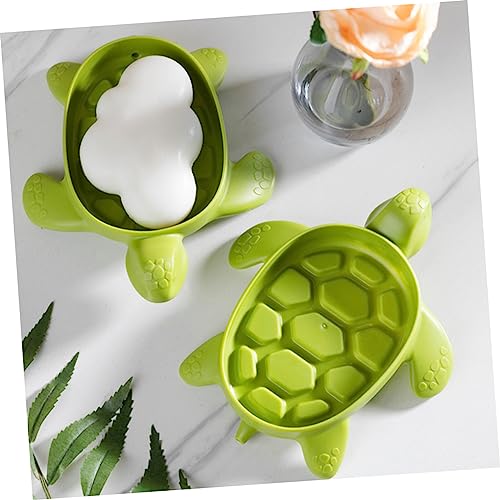 Cabilock 4pcs Turtle Soap Holder Self-draining Soap Dishes Modern Bathroom Supply Material